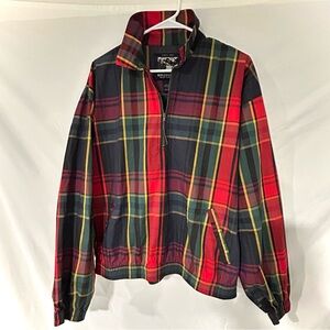 Vintage 90s Plaid Windbreaker Jacket - Red and Green - Britches Great Outdoors